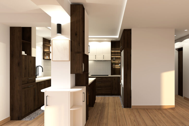 Rénovation d'une cuisine haut de gamme proche de Péronne, projection 3D